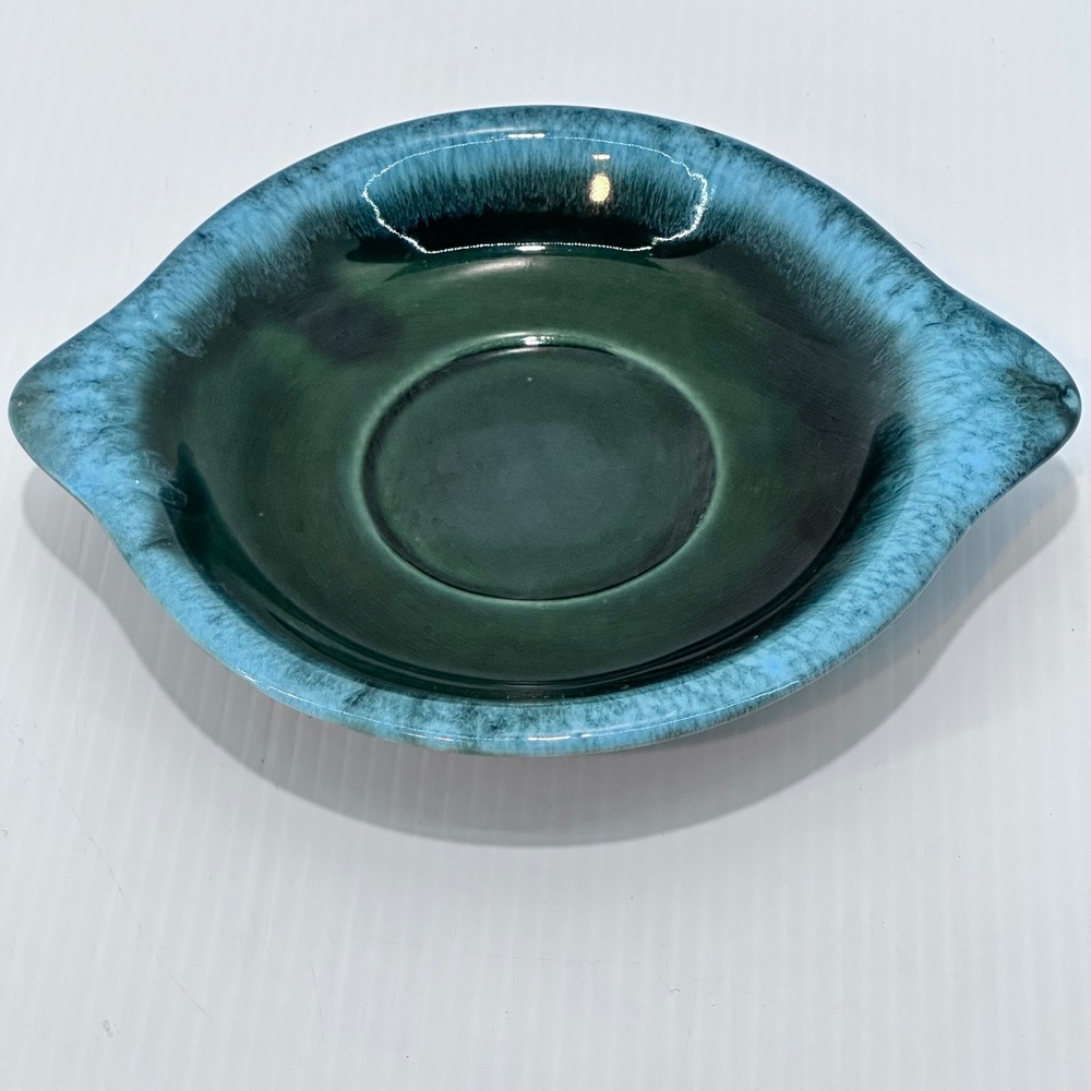 Vintage Hull‎ Pottery USA F92 Plate for Eagle pitcher Green Blue Drip Glaze